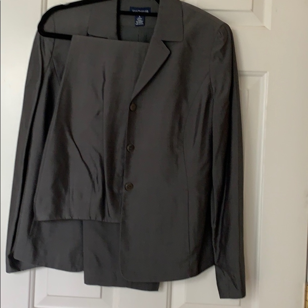 Silk gray business suit